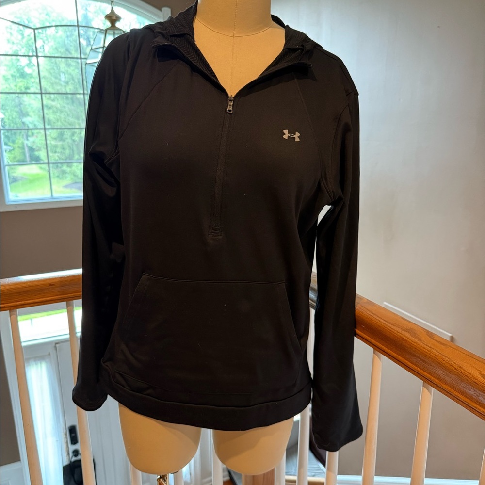 Under Armour Black Half-Zip Hoodie- Cold Gear-SZ XL